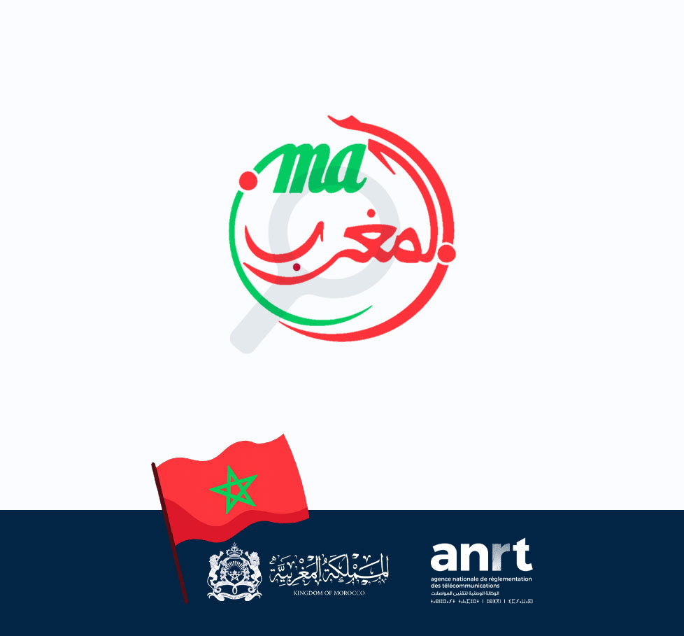 Service WHOIS Maroc - Logo .MA and Moroccan flag with ANRT
